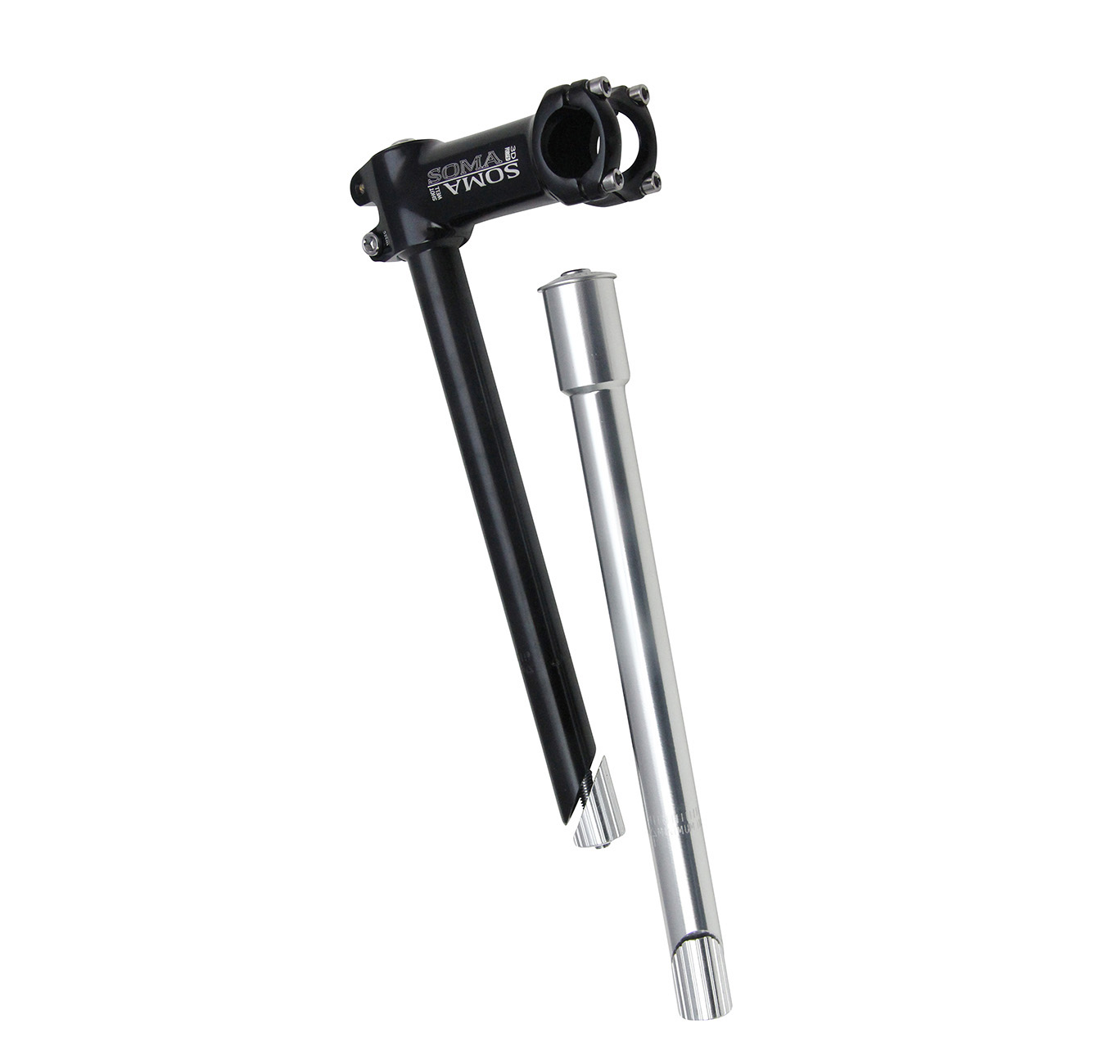 Black Quill Stem Adapter Fork Thread less S Bike Bicycle Handlebar Riser 