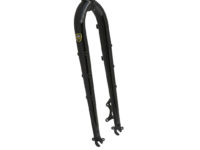 black mtb fork on white background