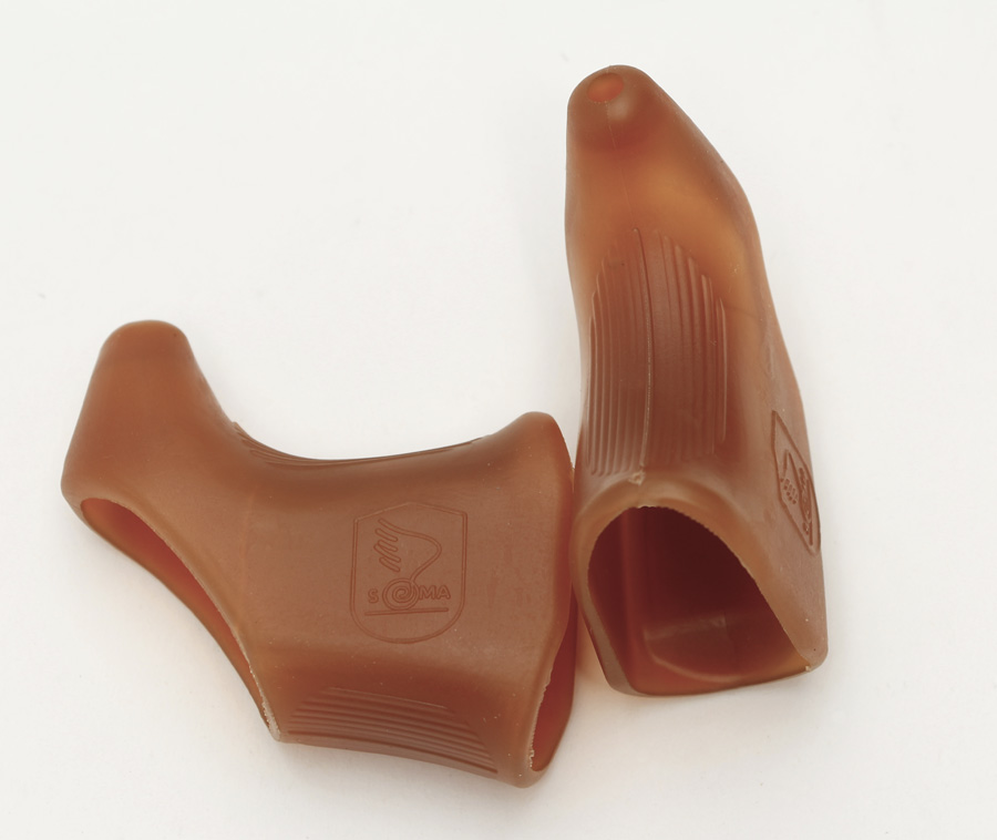 New Campagnolo brake hoods Nuovo/ Super Record brown with the globe 